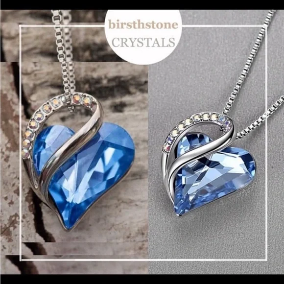 Leafael Necklaces for Women Infinity Love Heart Pendant with Birthstone Crystals - Picture 2 of 5